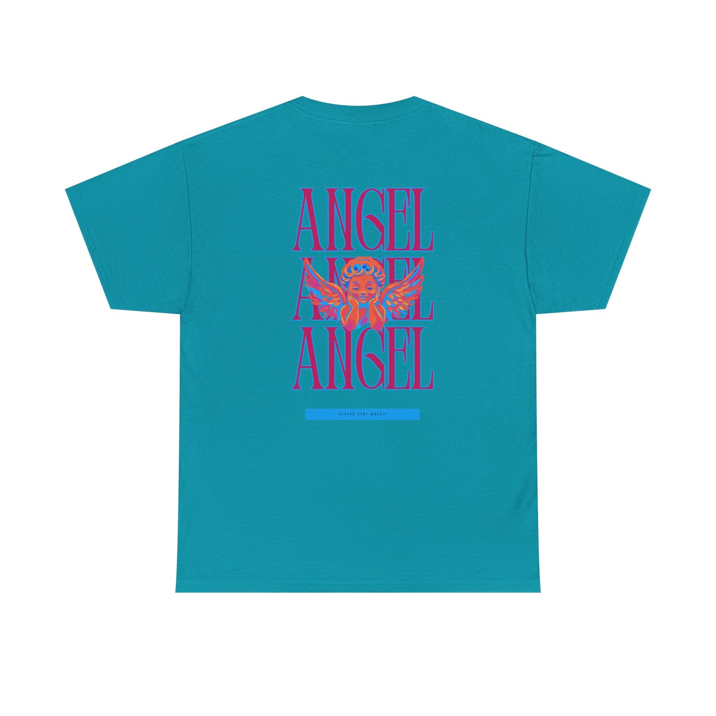 Angel Unisex Heavy Cotton Tee - Inspirational Graphic T-Shirt Pink