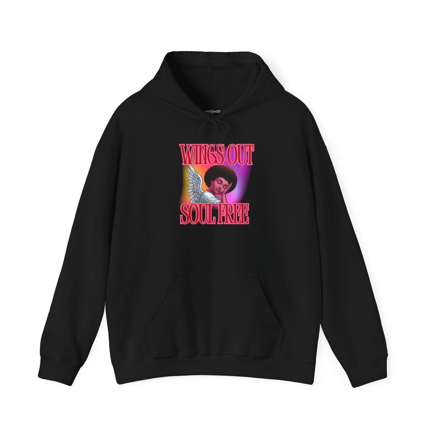 Unisex Heavy Blend™ Hoodie - Wings Out Doubts Gone Graphic Sweatshirt