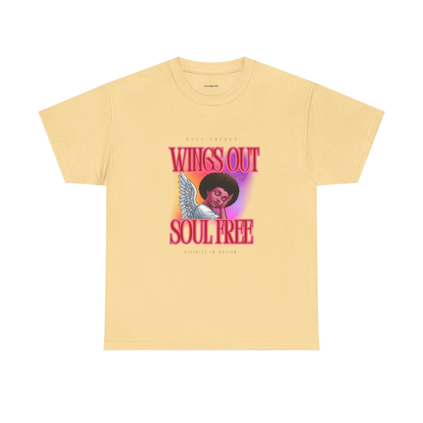 Wings Out Doubts Gone Angel -Unisex Heavy Cotton Tee - Inspirational Graphic T-Shirt