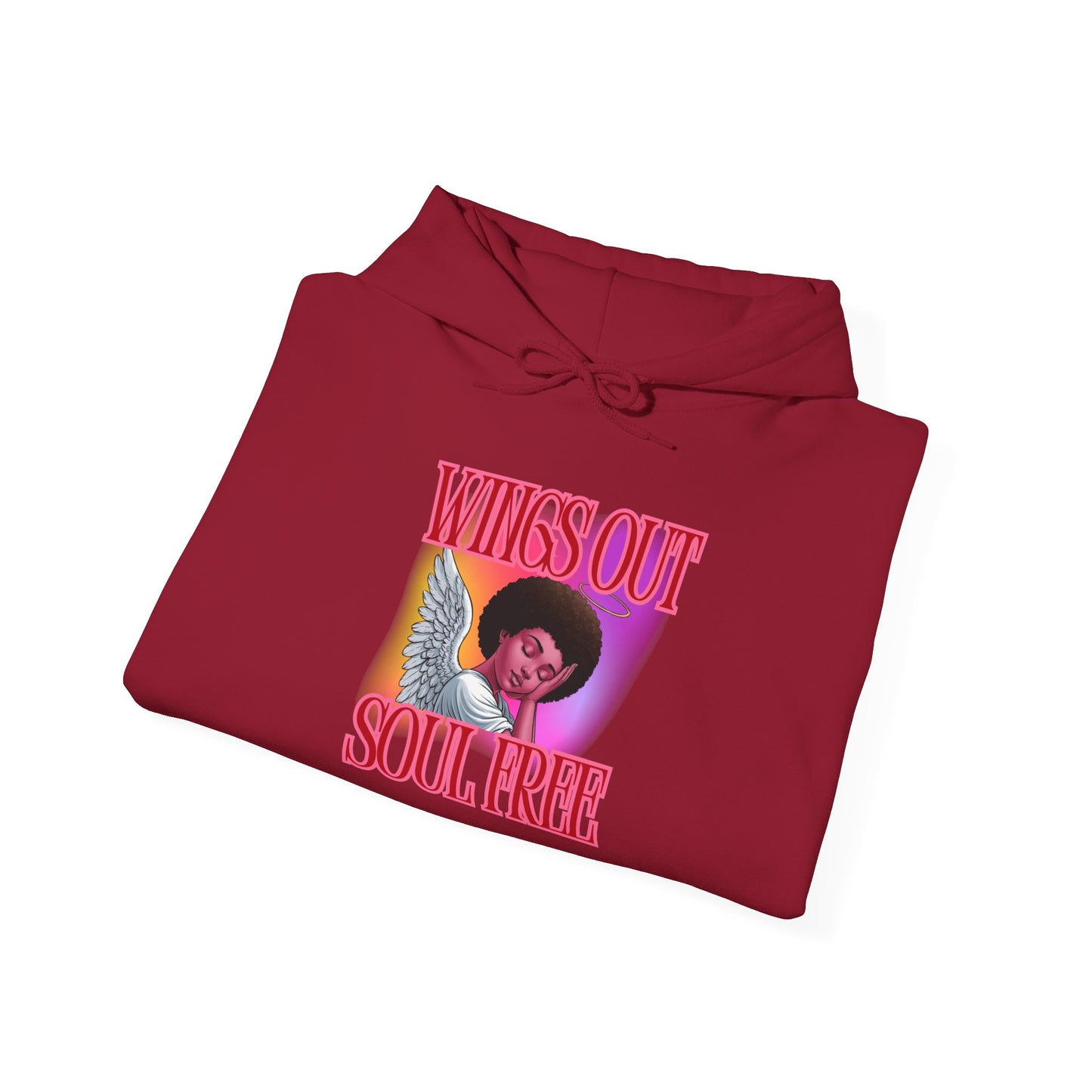 Unisex Heavy Blend™ Hoodie - Wings Out Doubts Gone Graphic Sweatshirt