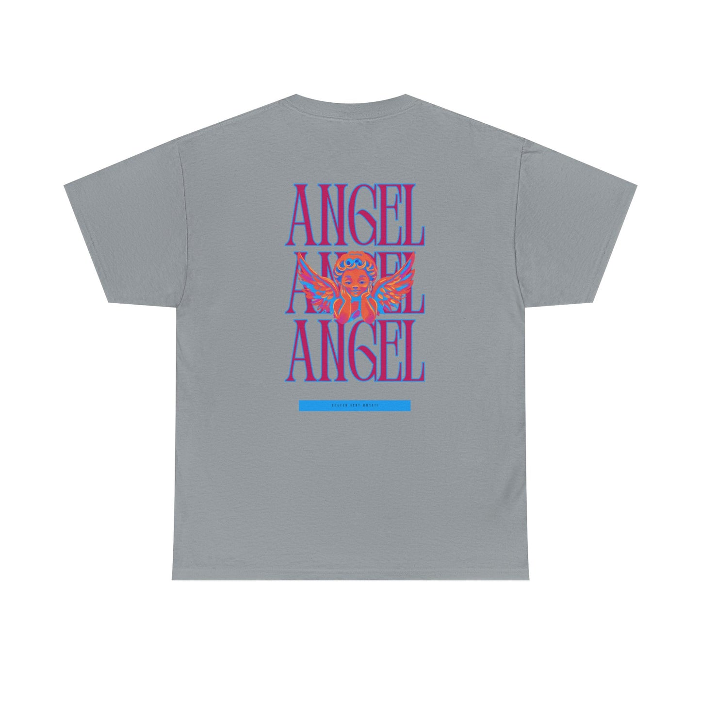 Angel Unisex Heavy Cotton Tee - Inspirational Graphic T-Shirt Pink