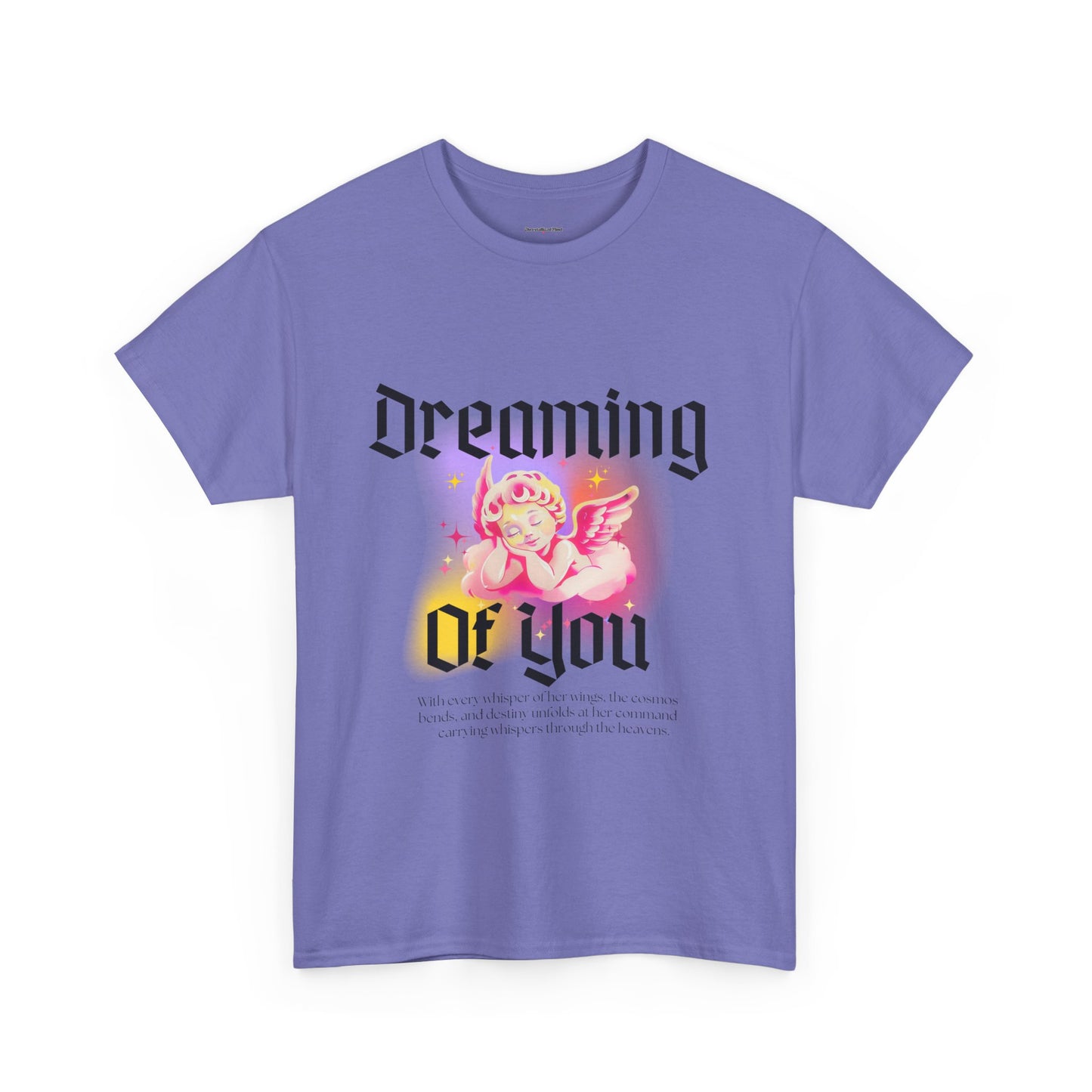 Dreamy Cupid Angel Unisex Heavy Cotton Tee - Inspirational Graphic T-Shirt