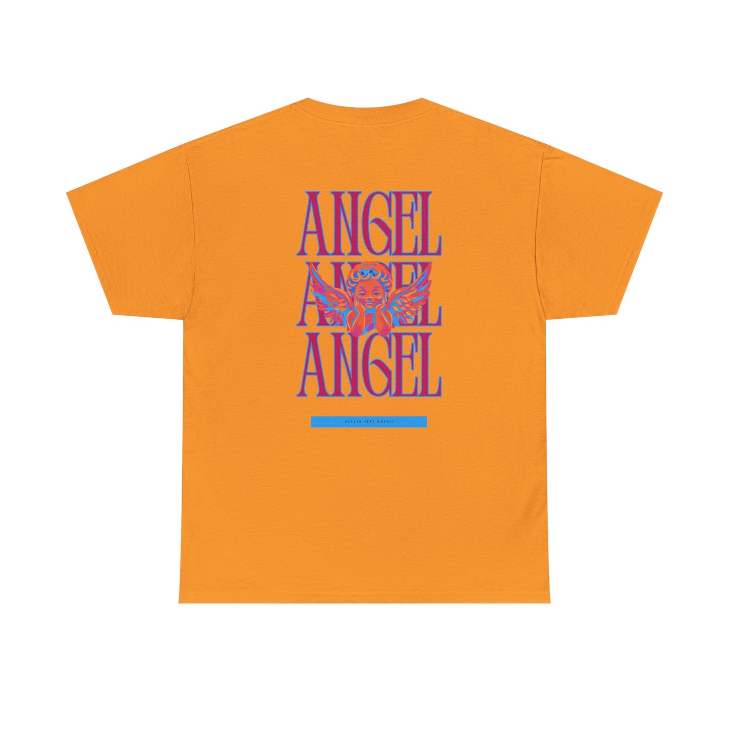 Angel Unisex Heavy Cotton Tee - Inspirational Graphic T-Shirt Pink