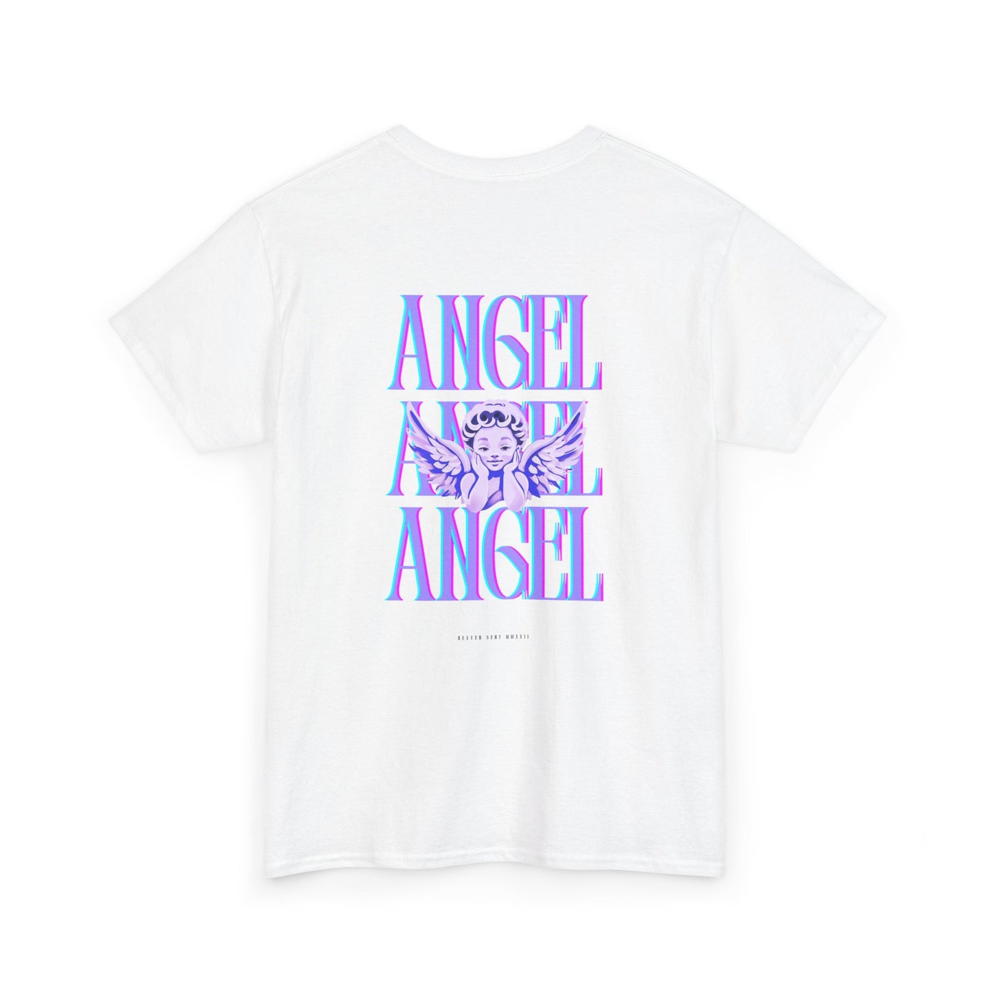 Angel Unisex Heavy Cotton Tee - Inspirational Graphic T-Shirt Purple