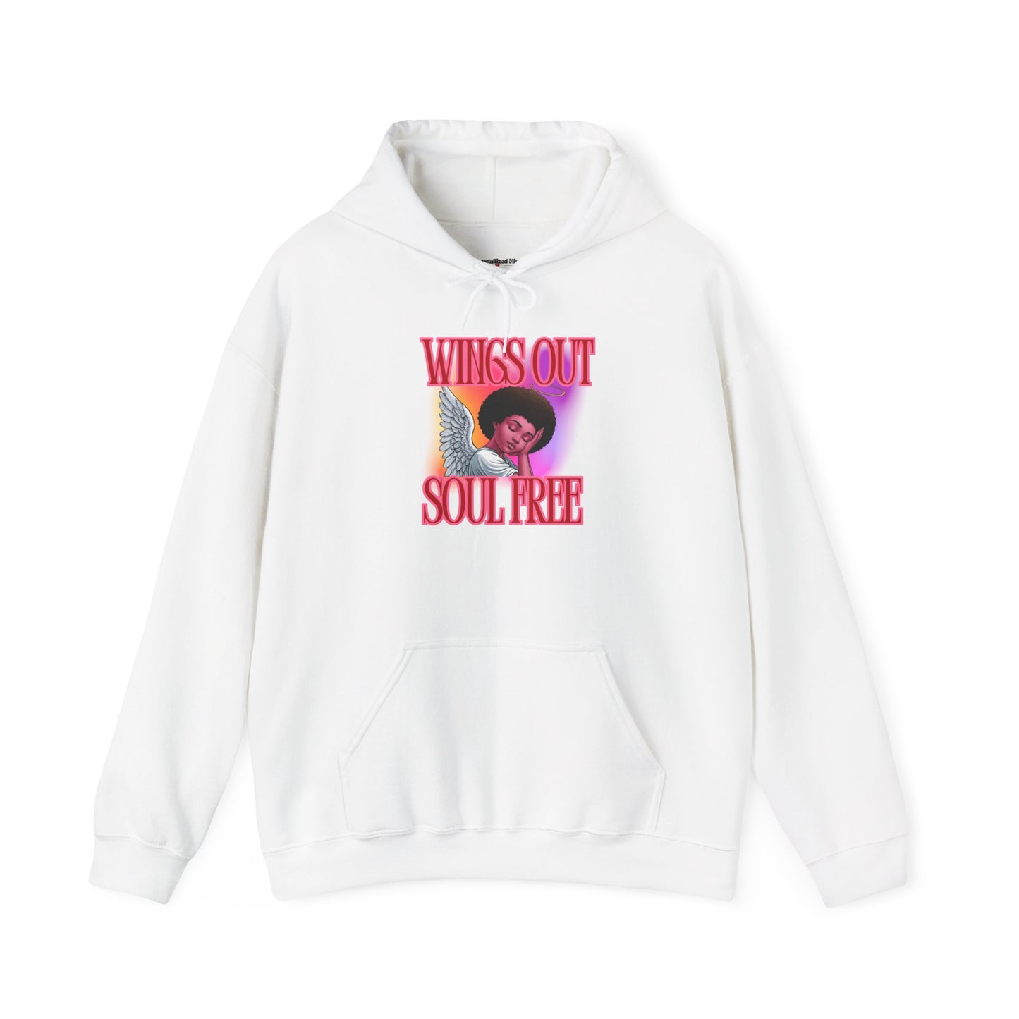 Unisex Heavy Blend™ Hoodie - Wings Out Doubts Gone Graphic Sweatshirt