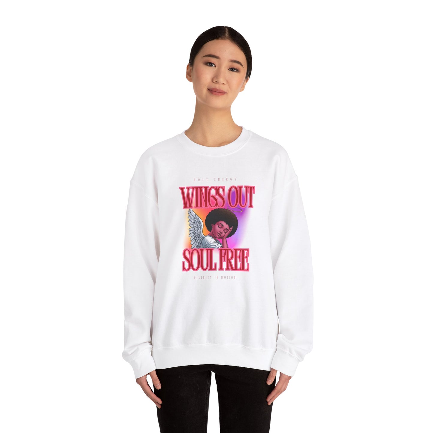 Wings Out Doubts Gone Unisex Heavy Blend™ Crewneck Sweatshirt - Comfortable Casual Wear for Every Occasion