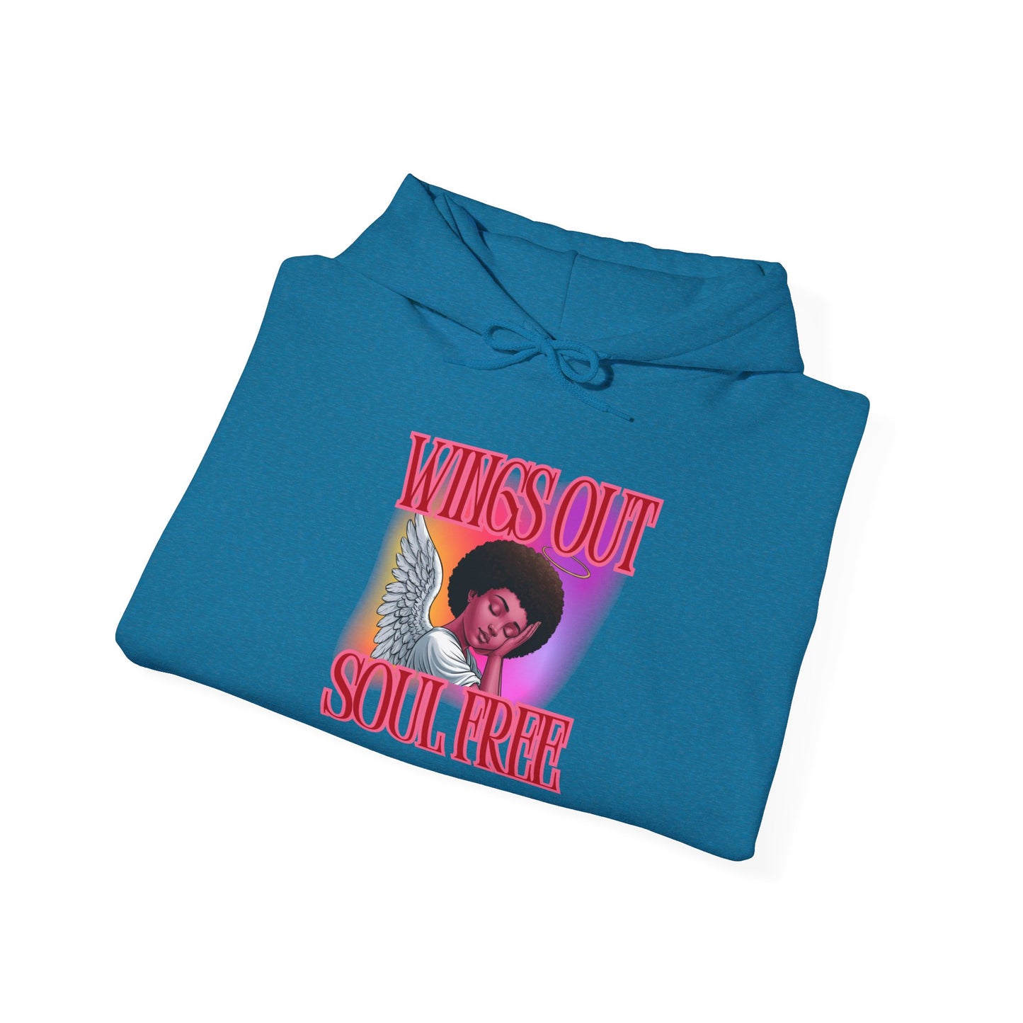 Unisex Heavy Blend™ Hoodie - Wings Out Doubts Gone Graphic Sweatshirt