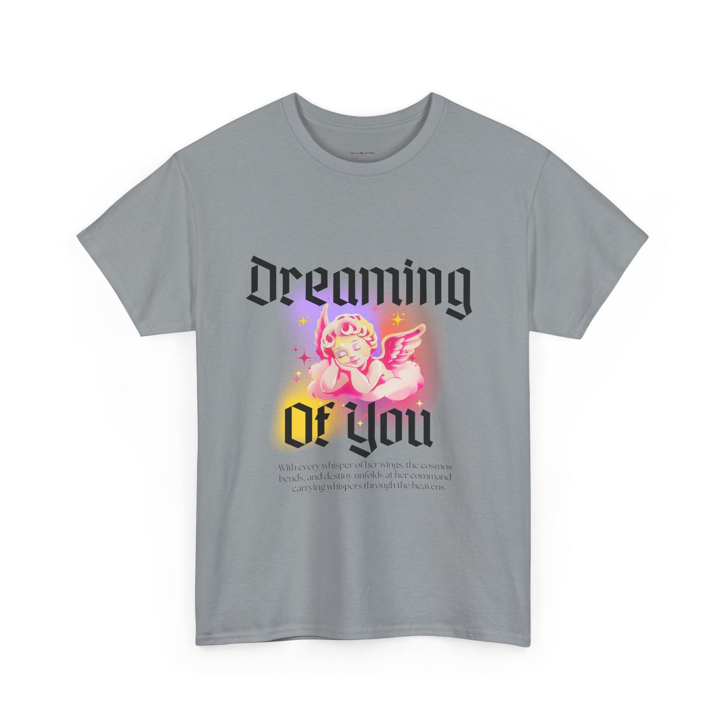 Dreamy Cupid Angel Unisex Heavy Cotton Tee - Inspirational Graphic T-Shirt
