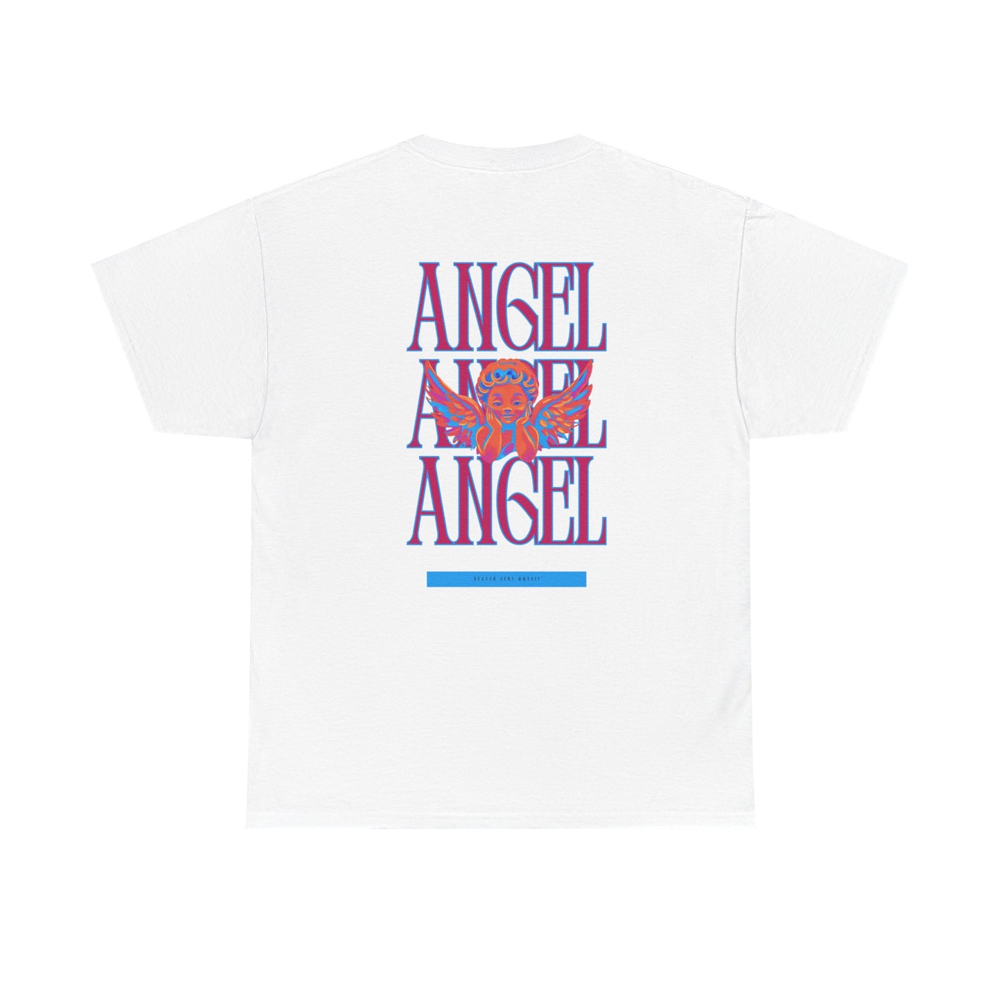 Angel Unisex Heavy Cotton Tee - Inspirational Graphic T-Shirt Pink