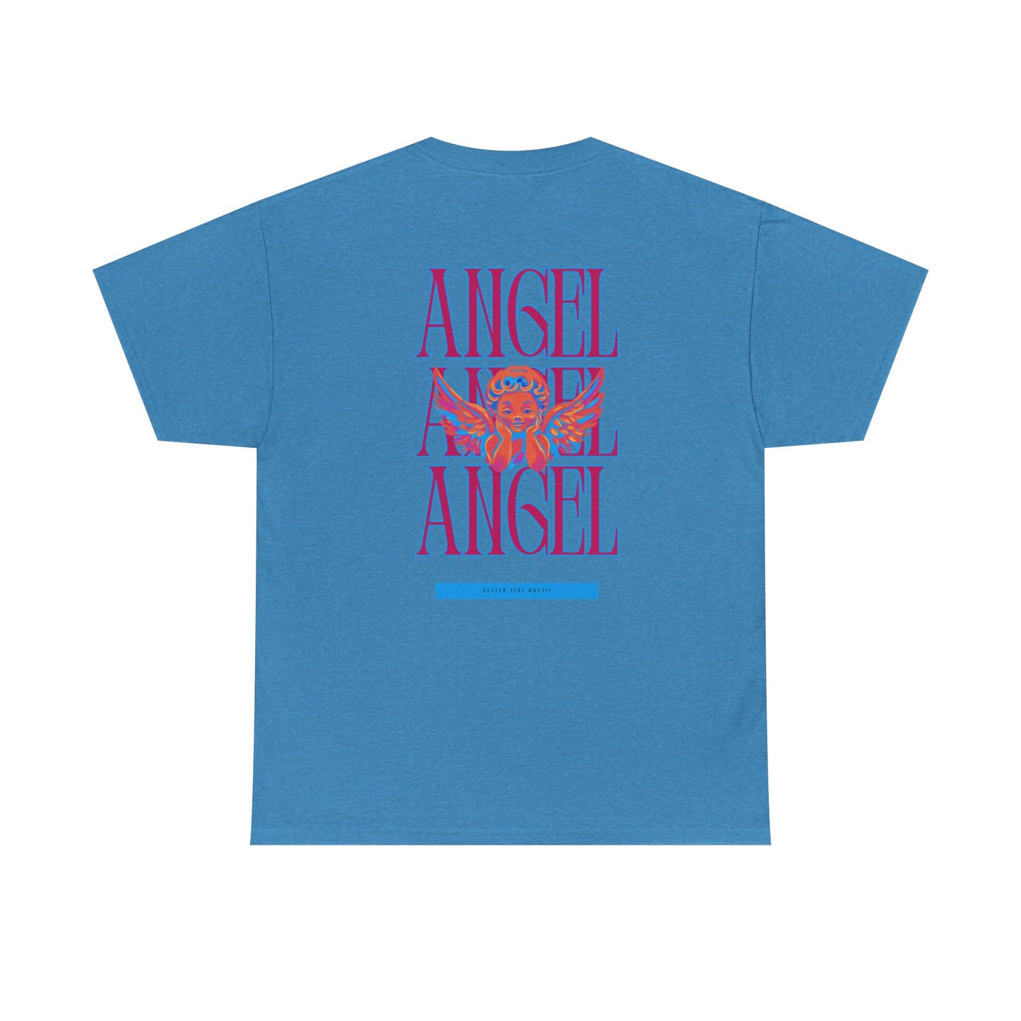 Angel Unisex Heavy Cotton Tee - Inspirational Graphic T-Shirt Pink