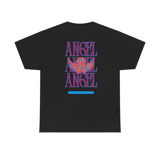 Angel Unisex Heavy Cotton Tee - Inspirational Graphic T-Shirt Pink