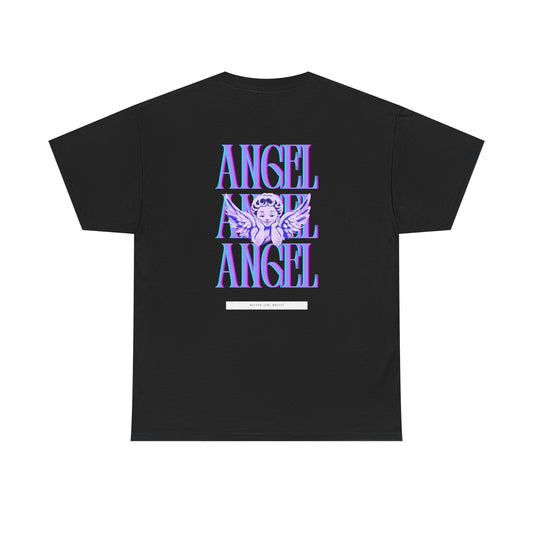Angel Unisex Heavy Cotton Tee - Inspirational Graphic T-Shirt Purple