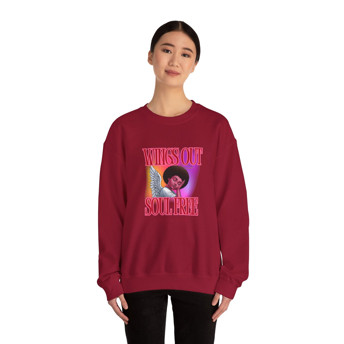 Wings Out Doubts Gone Unisex Heavy Blend™ Crewneck Sweatshirt - Comfortable Casual Wear for Every Occasion