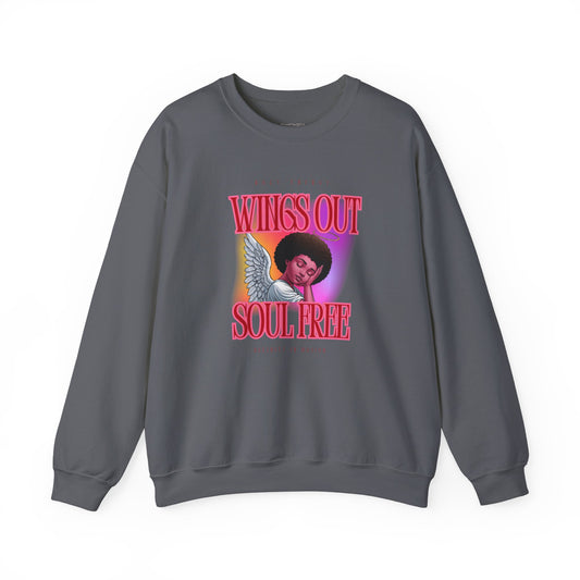 Wings Out Doubts Gone Unisex Heavy Blend™ Crewneck Sweatshirt - Comfortable Casual Wear for Every Occasion