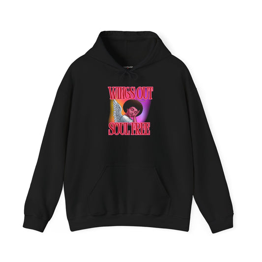 Unisex Heavy Blend™ Hoodie - Wings Out Doubts Gone Graphic Sweatshirt