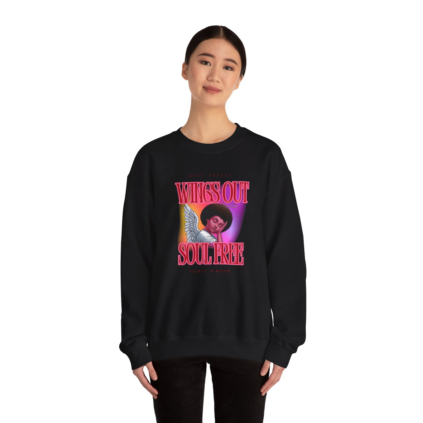Wings Out Doubts Gone Unisex Heavy Blend™ Crewneck Sweatshirt - Comfortable Casual Wear for Every Occasion