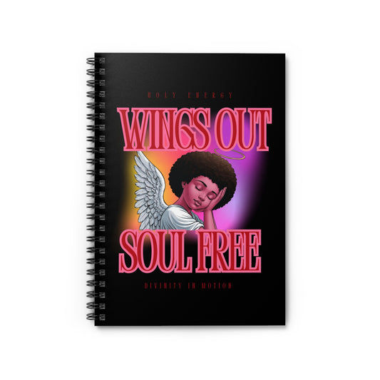 Wings Out Doubts Gone Spiral Notebook - Ruled Lines with Inspirational Design